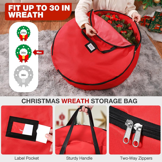 Bolsa impermeable para almacenamiento de árboles de Navidad con asas de transporte 