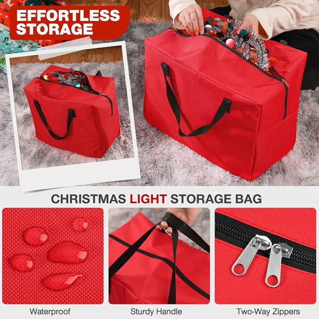 Bolsa impermeable para almacenamiento de árboles de Navidad con asas de transporte 