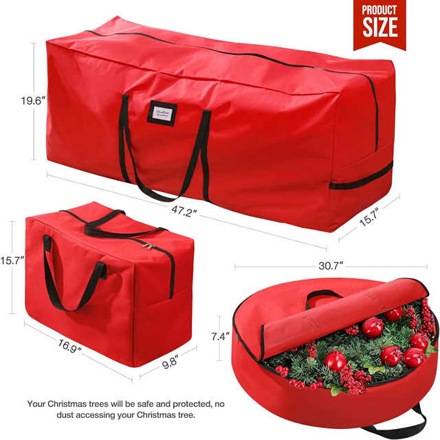 Bolsa impermeable para almacenamiento de árboles de Navidad con asas de transporte 